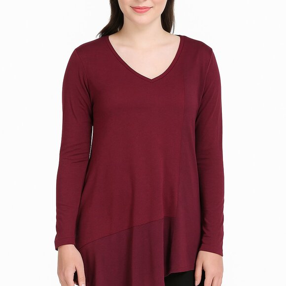 Bundle 3 for $24 Vera Wang XL Asymmetrical Knit/Woven Blouse tunic Top - Picture 3 of 8